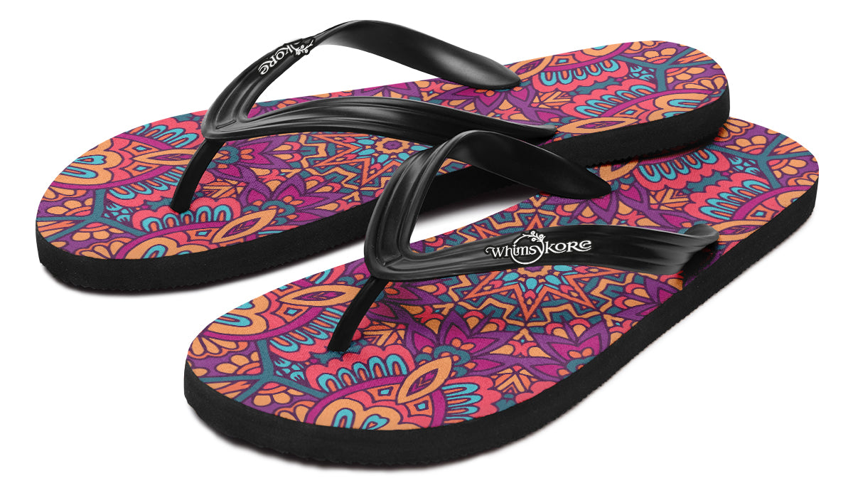 Festive Mandala Flip Flops