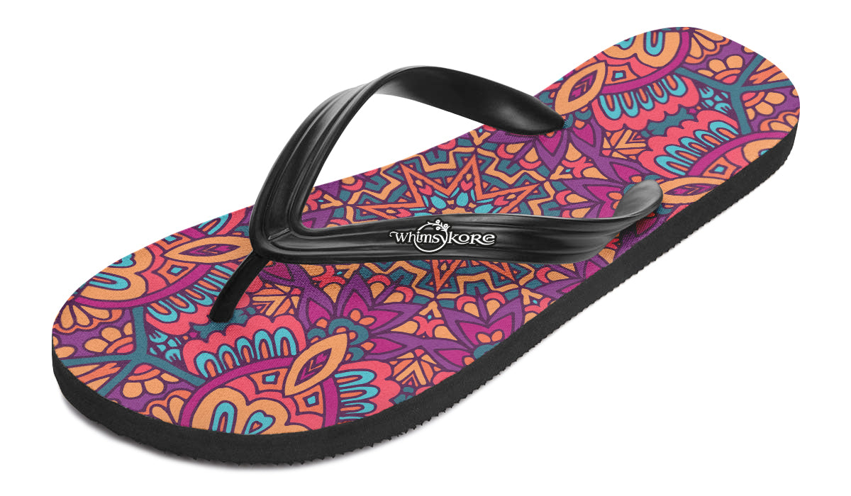 Festive Mandala Flip Flops