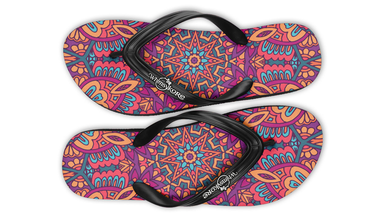 Festive Mandala Flip Flops