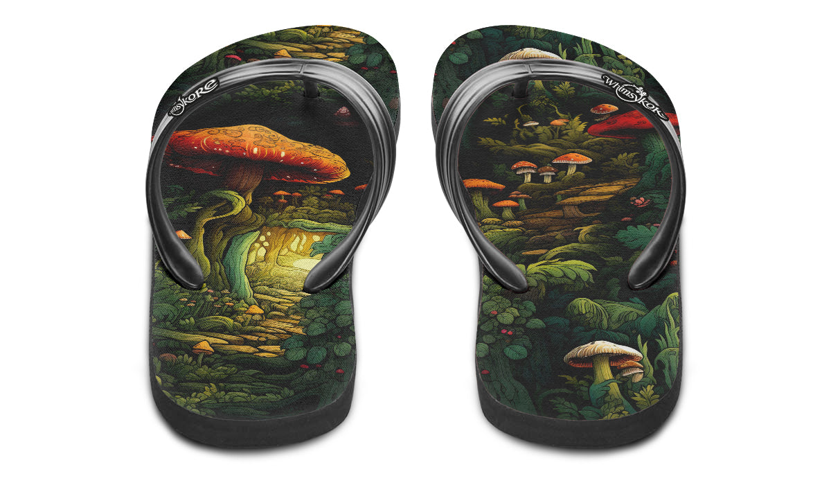 Gnomes Garden Flip Flops