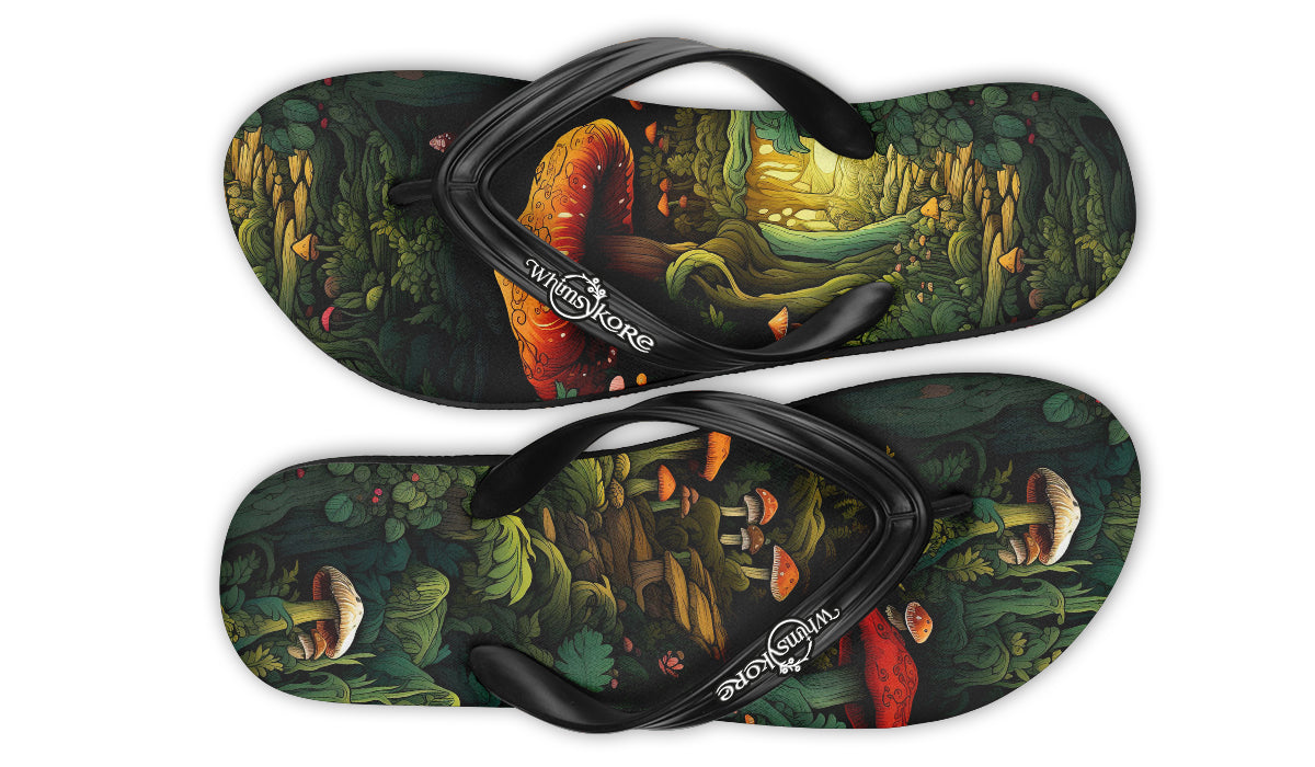 Gnomes Garden Flip Flops