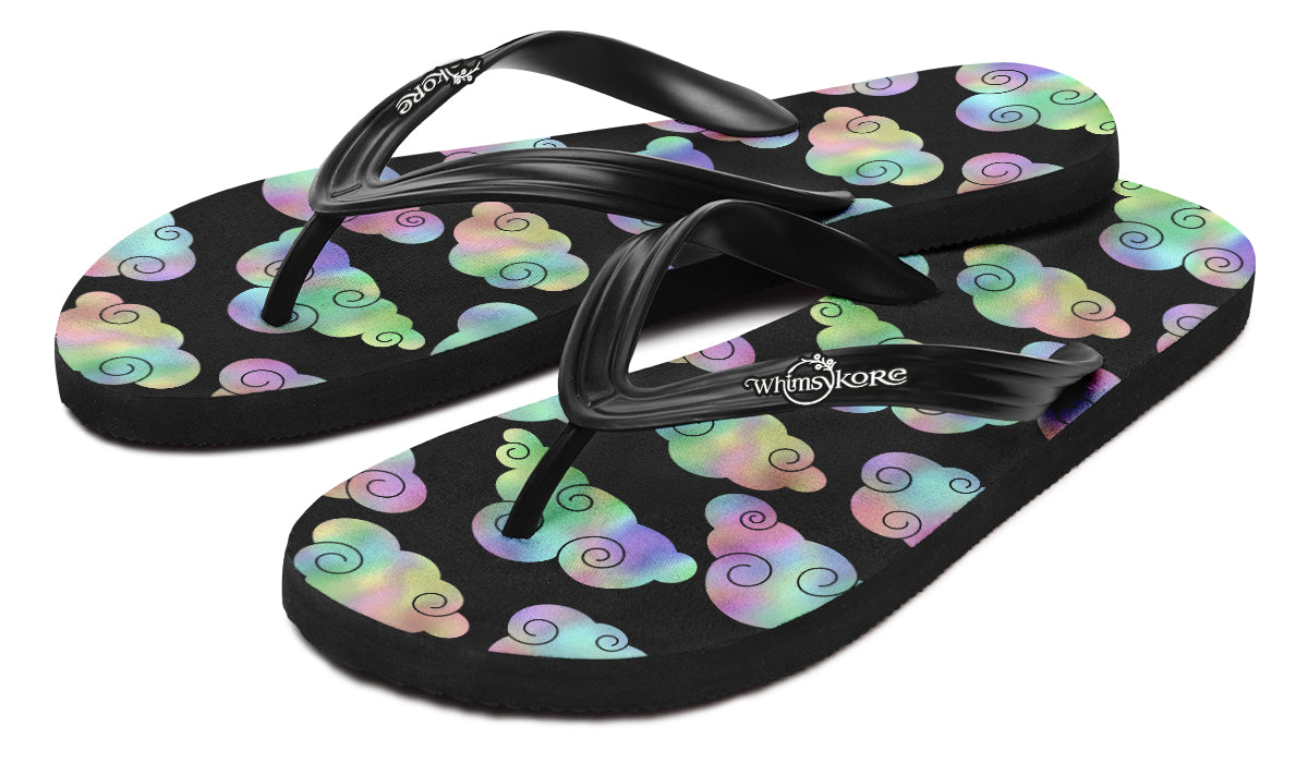 Iridescent Clouds Flip Flops