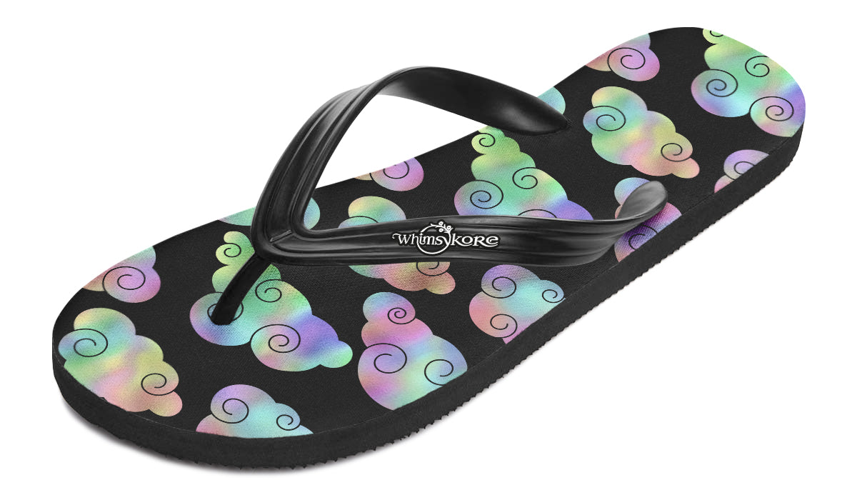 Iridescent Clouds Flip Flops