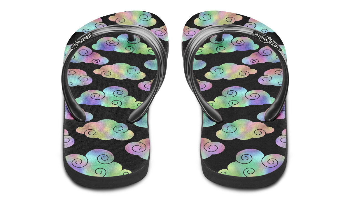Iridescent Clouds Flip Flops