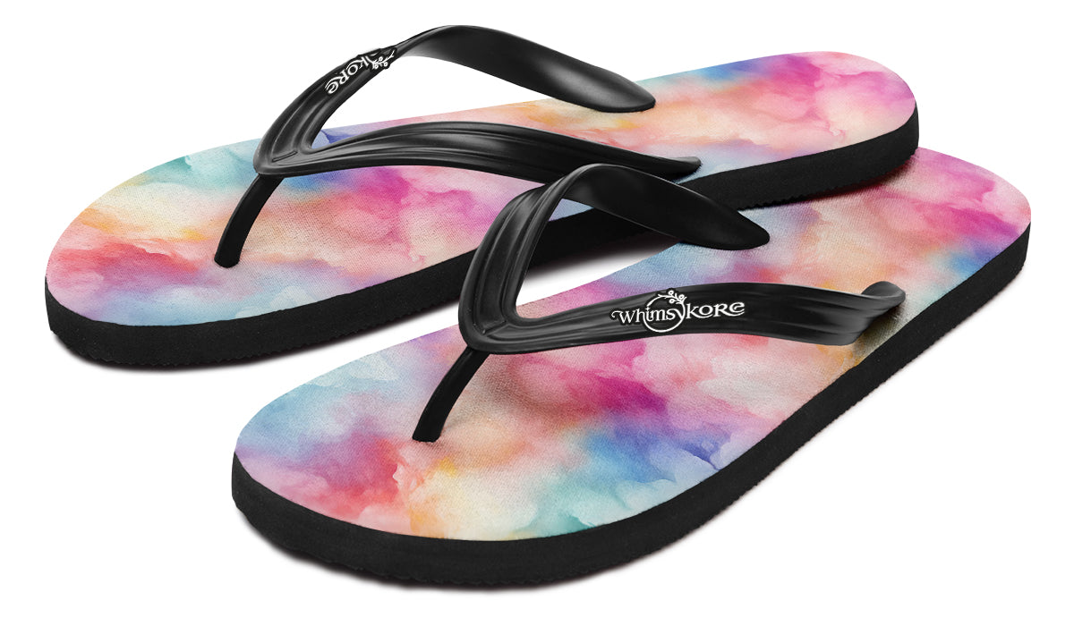 Rainbow Clouds Flip Flops