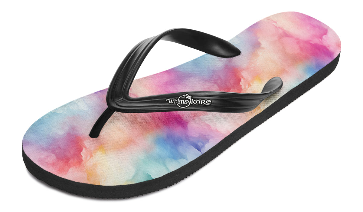 Rainbow Clouds Flip Flops