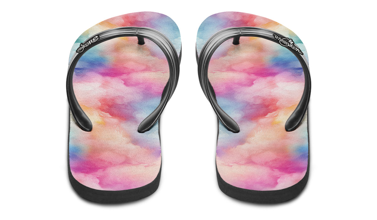 Rainbow Clouds Flip Flops