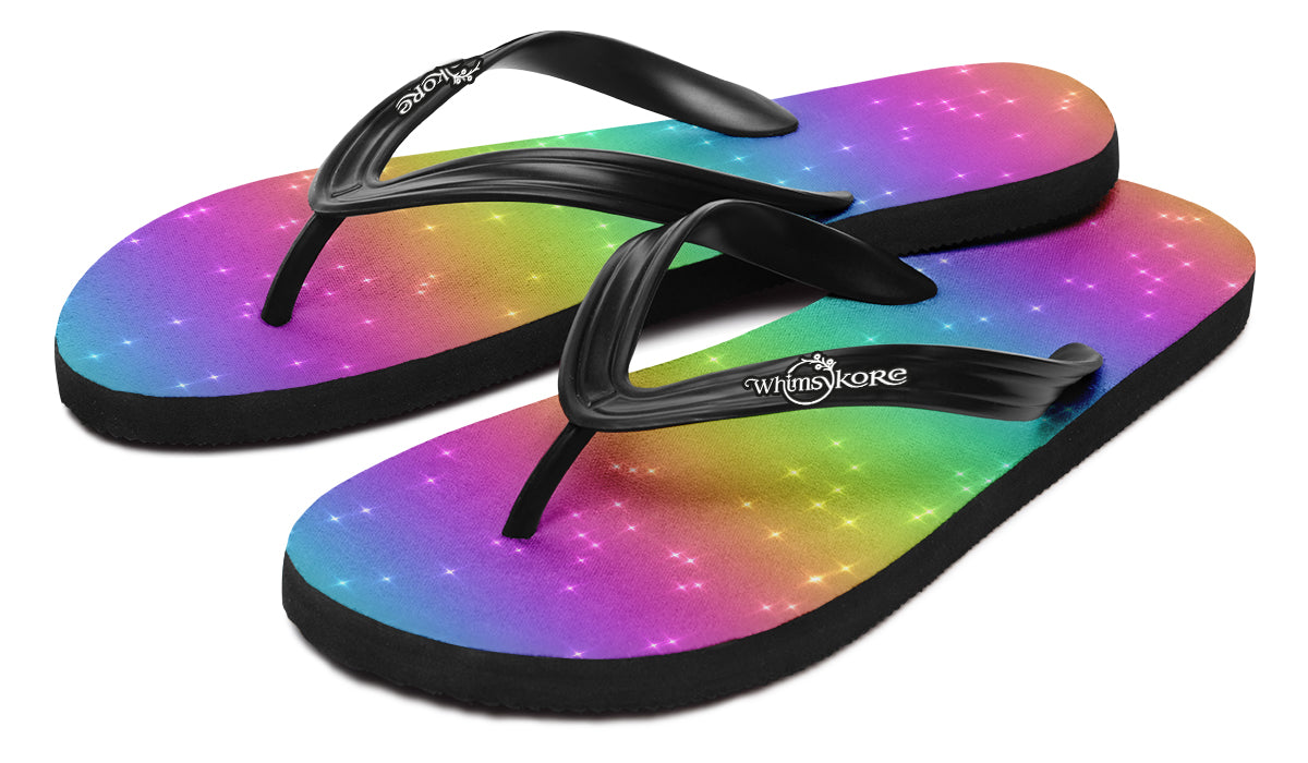 Rainbow Sparkles Flip Flops