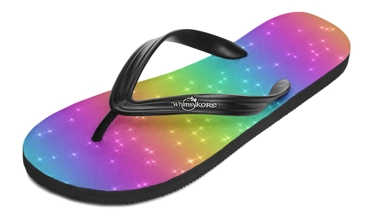 Rainbow Sparkles Flip Flops