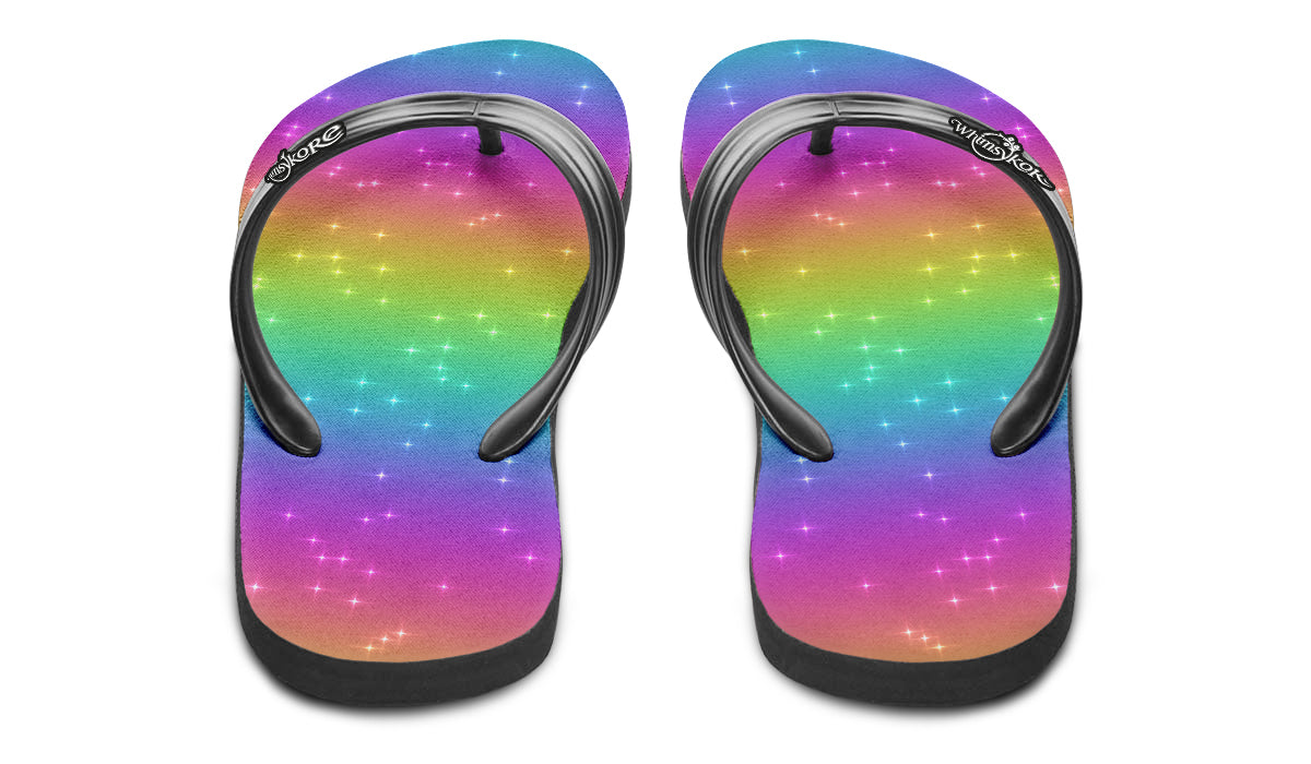 Rainbow Sparkles Flip Flops