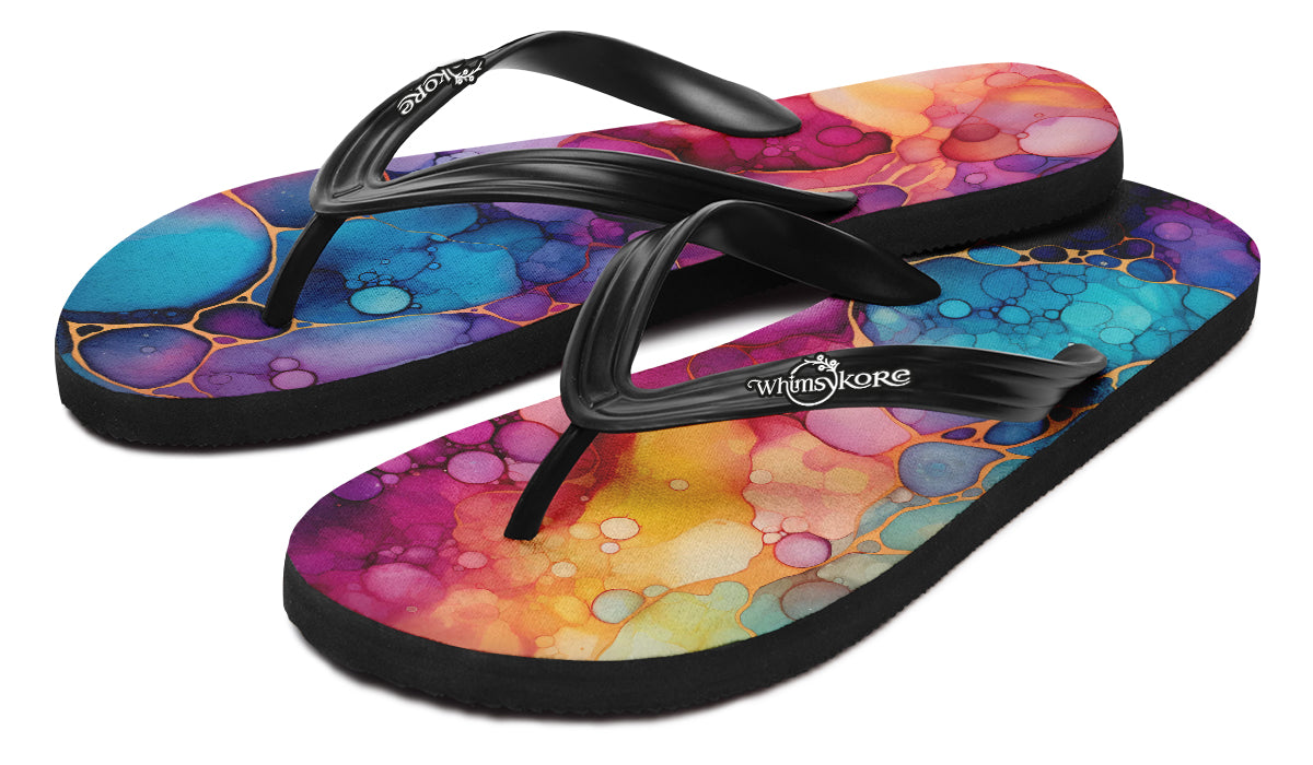 Rainbow Spill Flip Flops