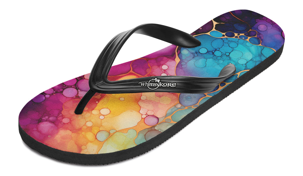 Rainbow Spill Flip Flops