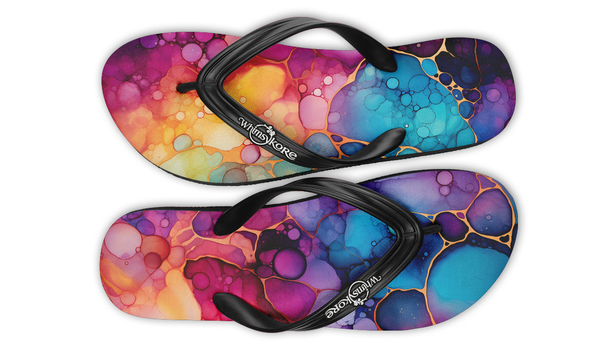 Rainbow Spill Flip Flops