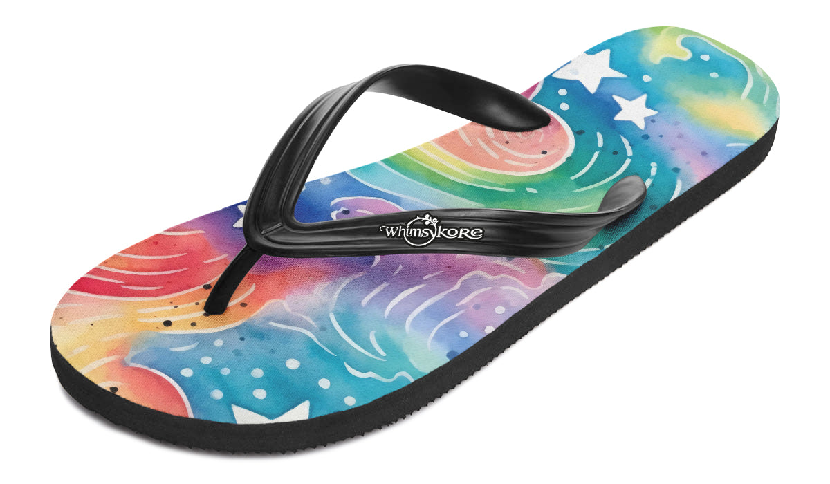 Stars And Swirls Flip Flops