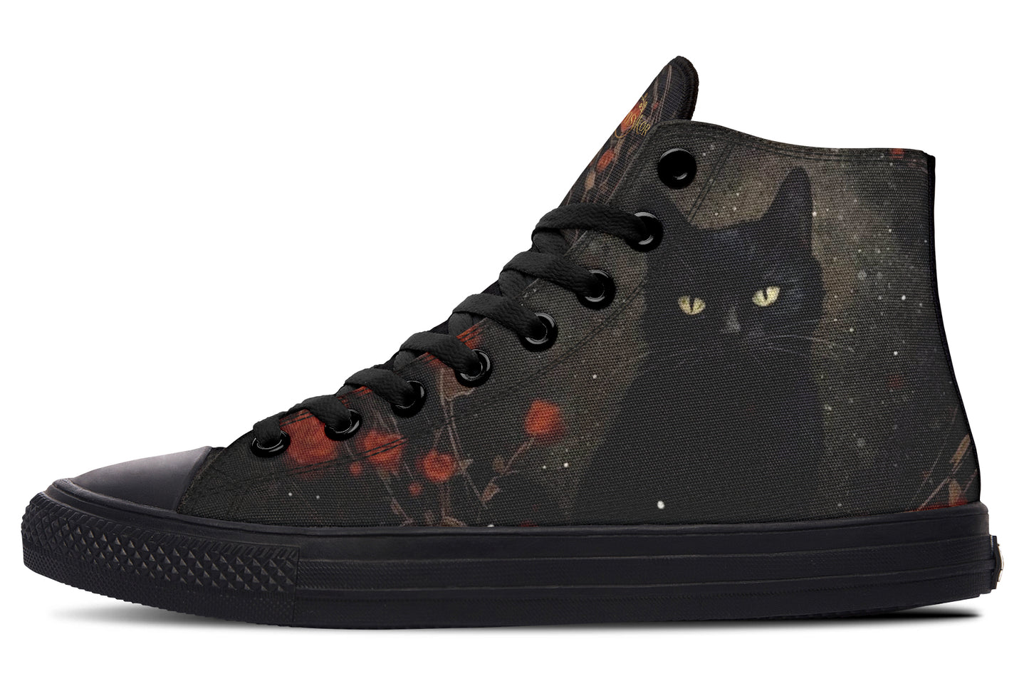 Black Cat And Roses High Tops