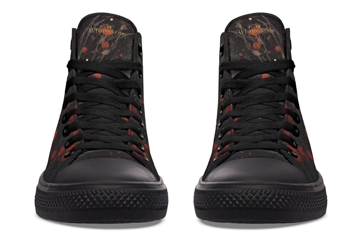 Black Cat And Roses High Tops