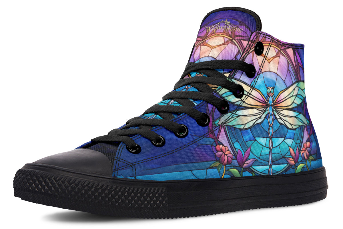 Stained Glass Dragonfly High Tops