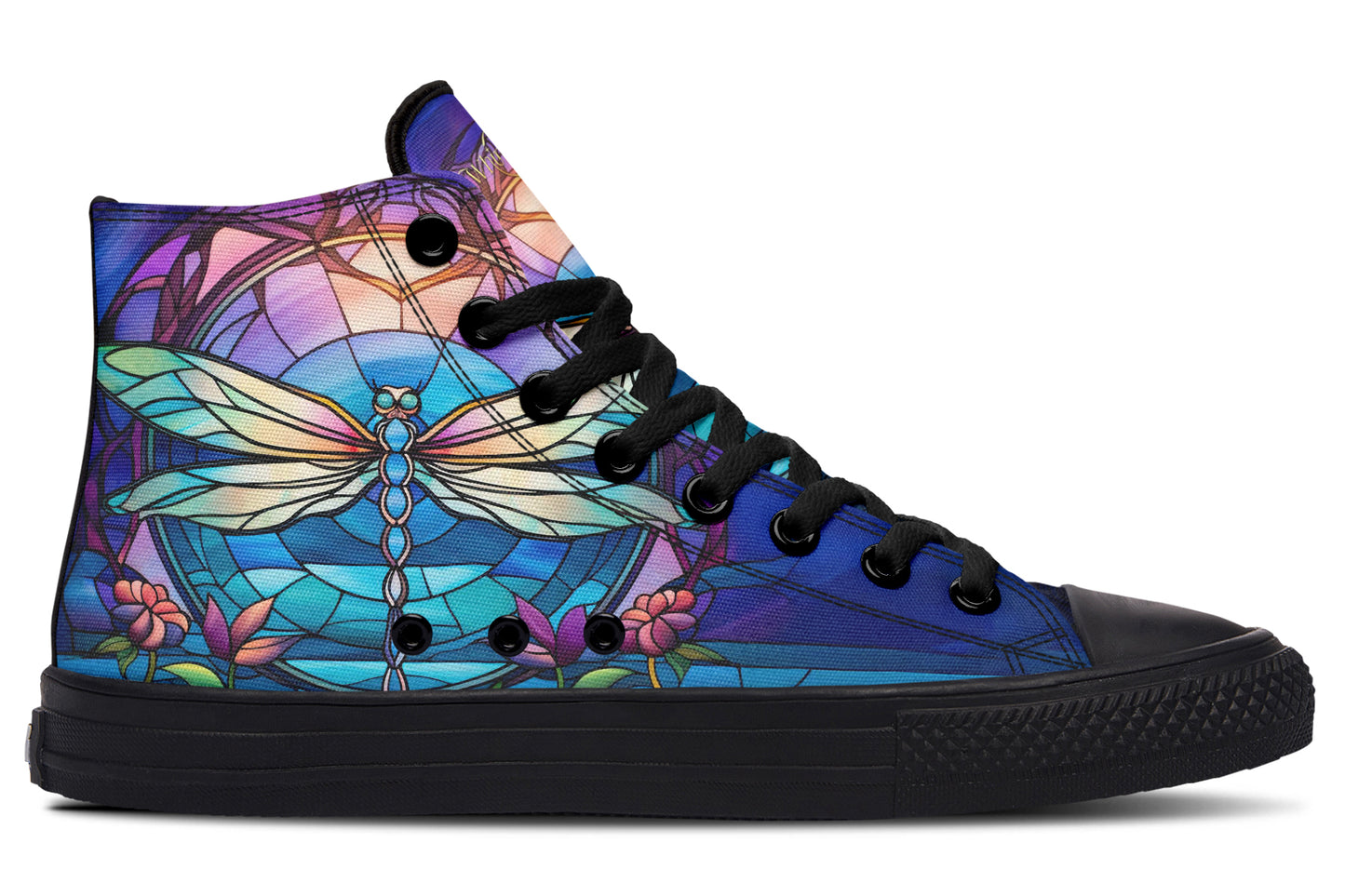 Stained Glass Dragonfly High Tops