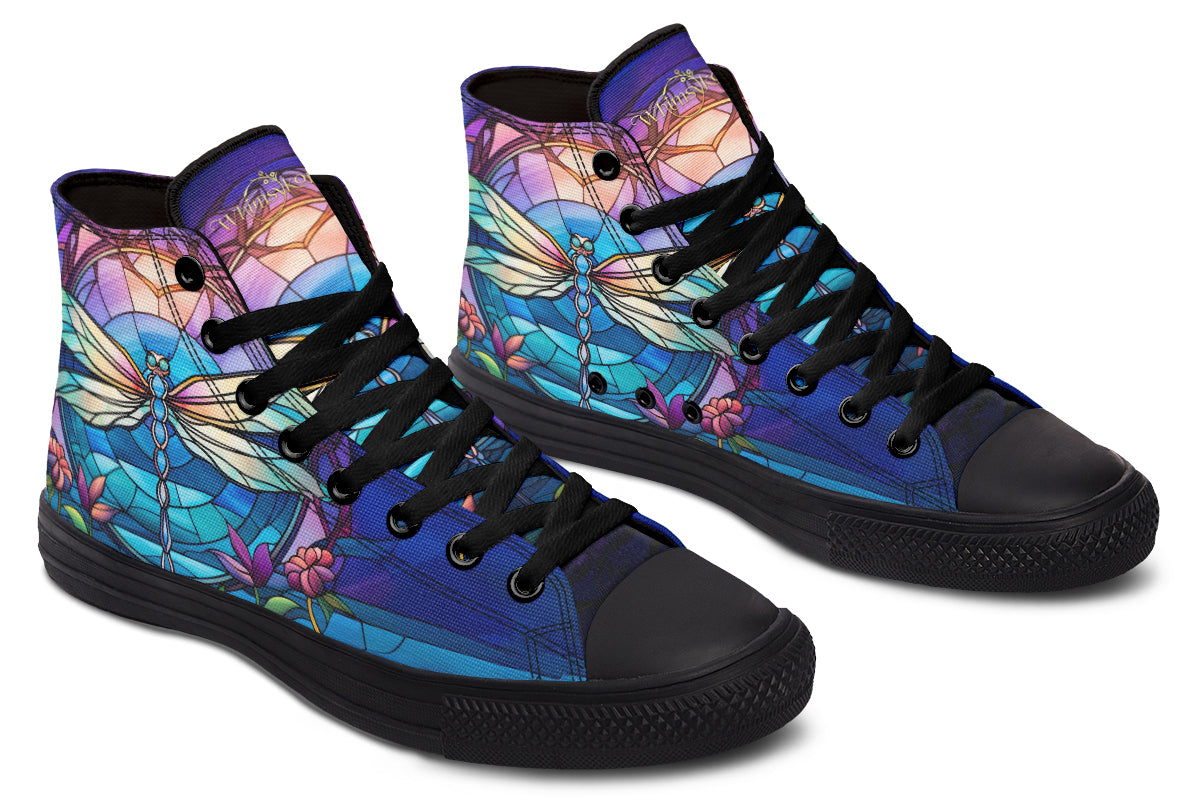 Stained Glass Dragonfly High Tops