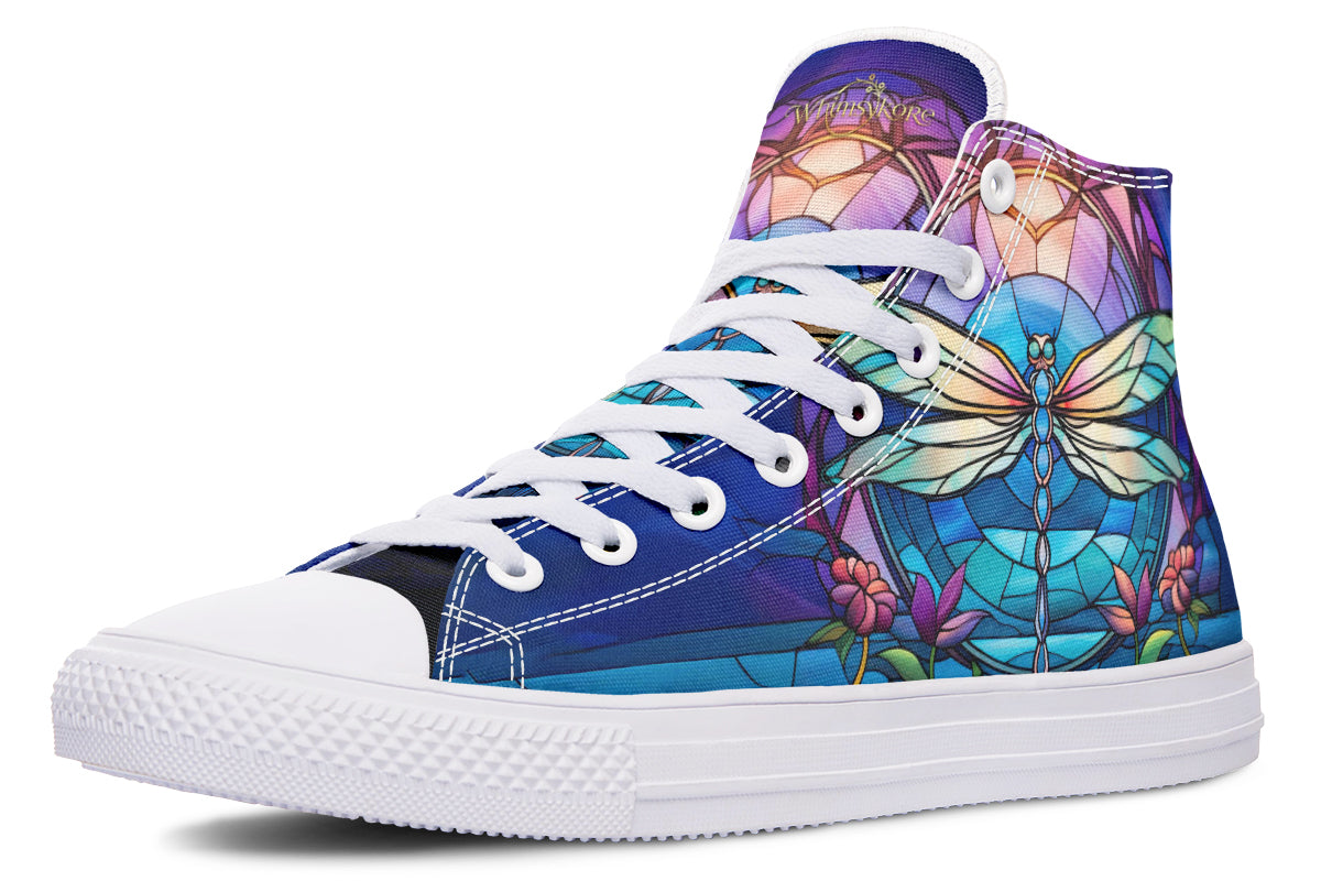 Stained Glass Dragonfly High Tops