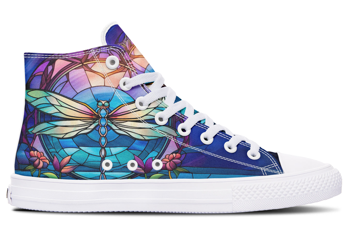 Stained Glass Dragonfly High Tops