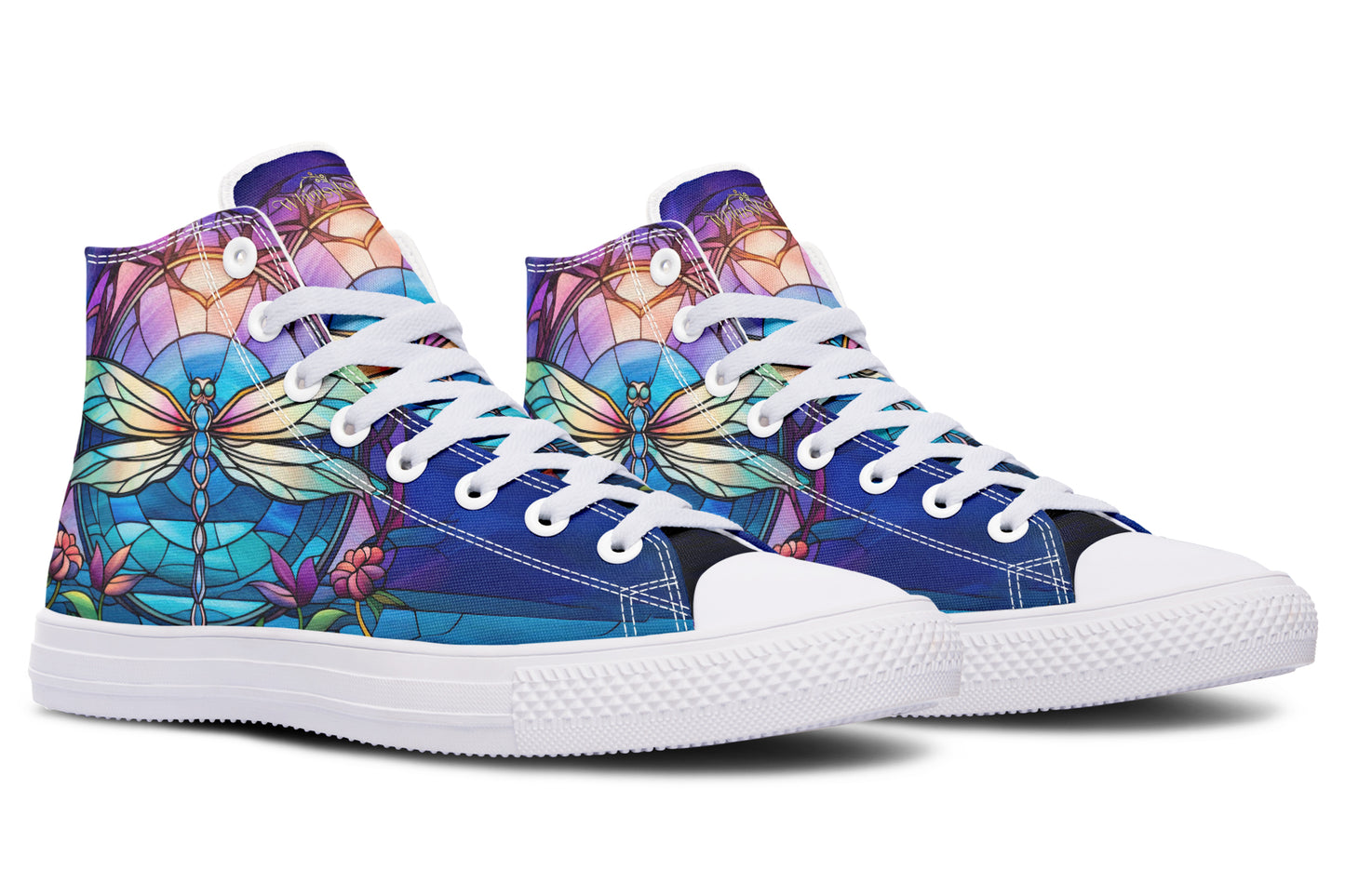 Stained Glass Dragonfly High Tops