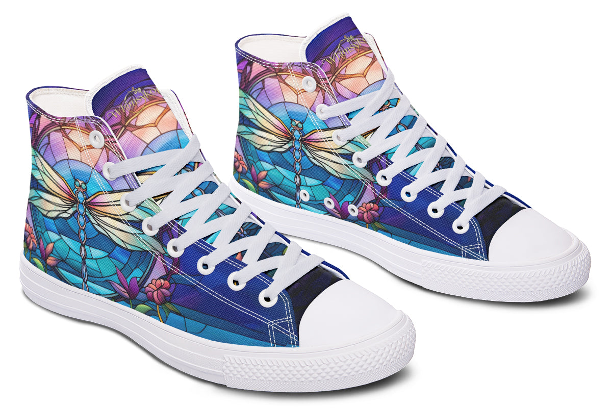 Stained Glass Dragonfly High Tops