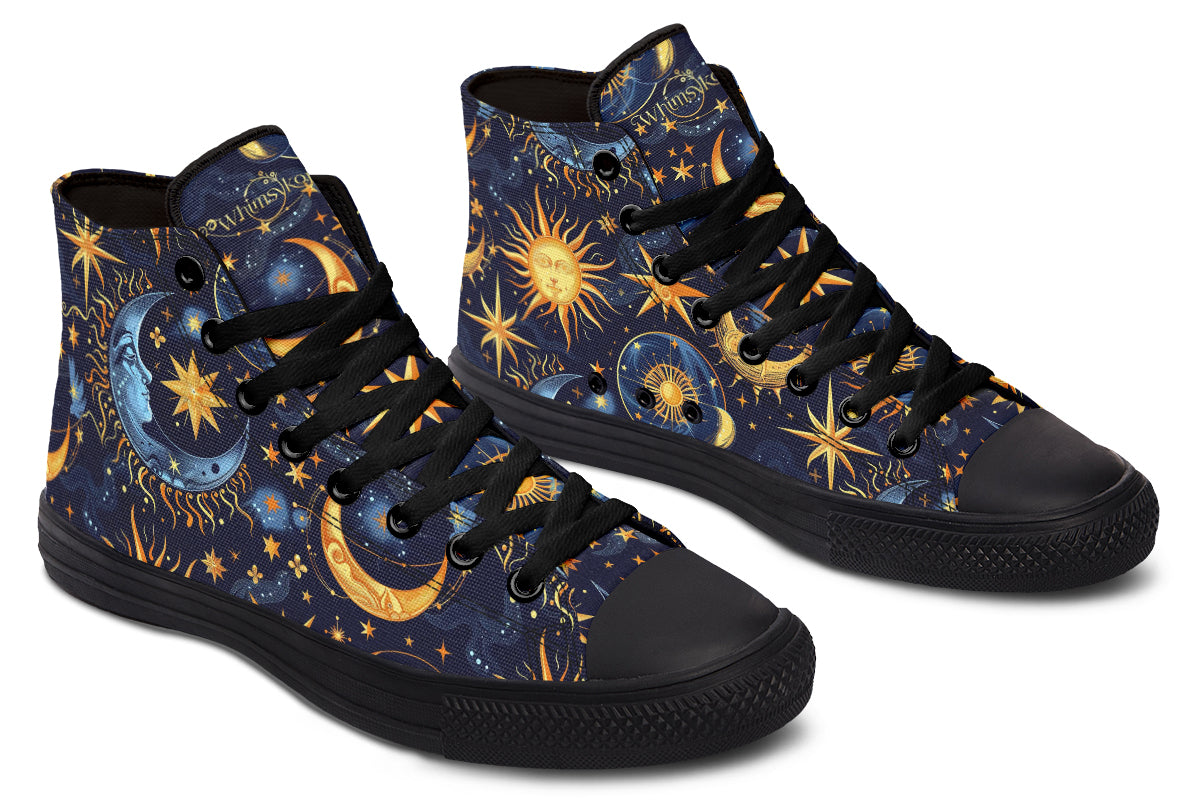 Sun Moon and Stars High Tops