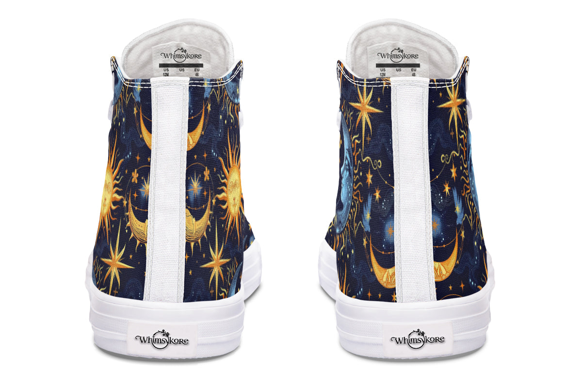Sun Moon and Stars High Tops