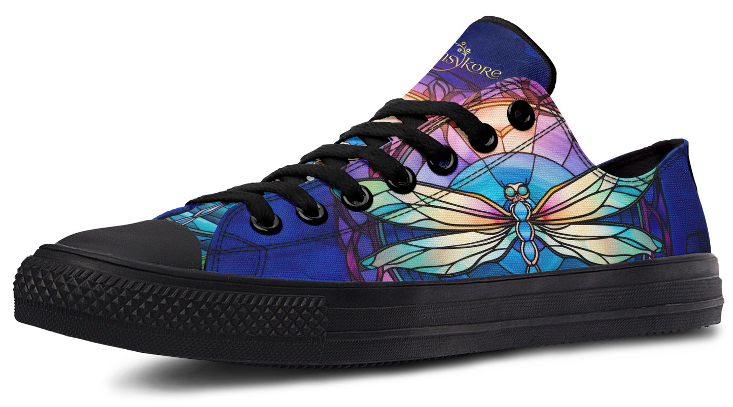 Stained Glass Dragonfly Low Tops