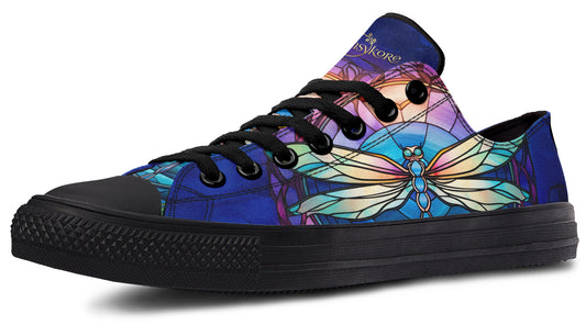 Stained Glass Dragonfly Low Tops