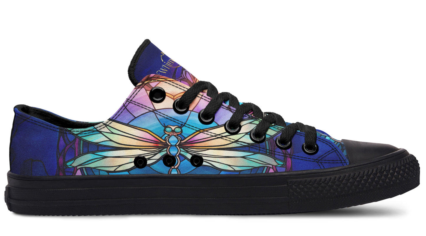 Stained Glass Dragonfly Low Tops