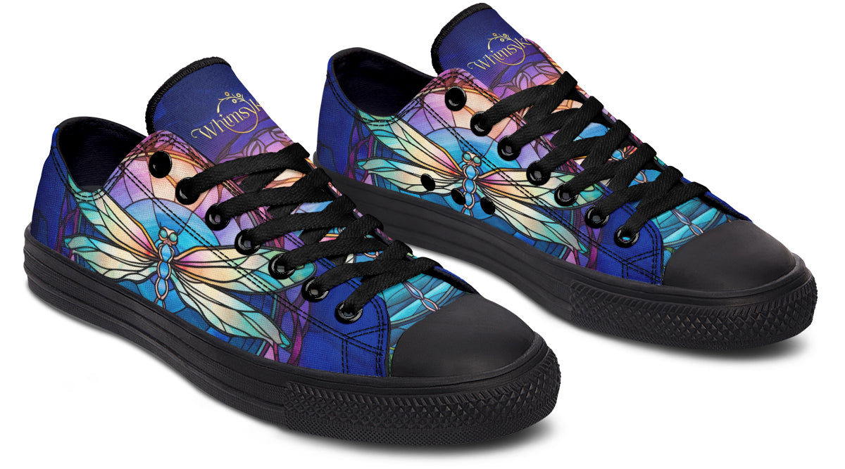 Stained Glass Dragonfly Low Tops