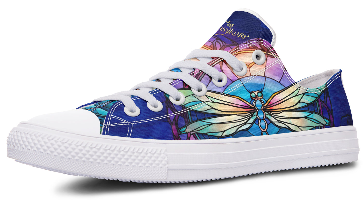 Stained Glass Dragonfly Low Tops