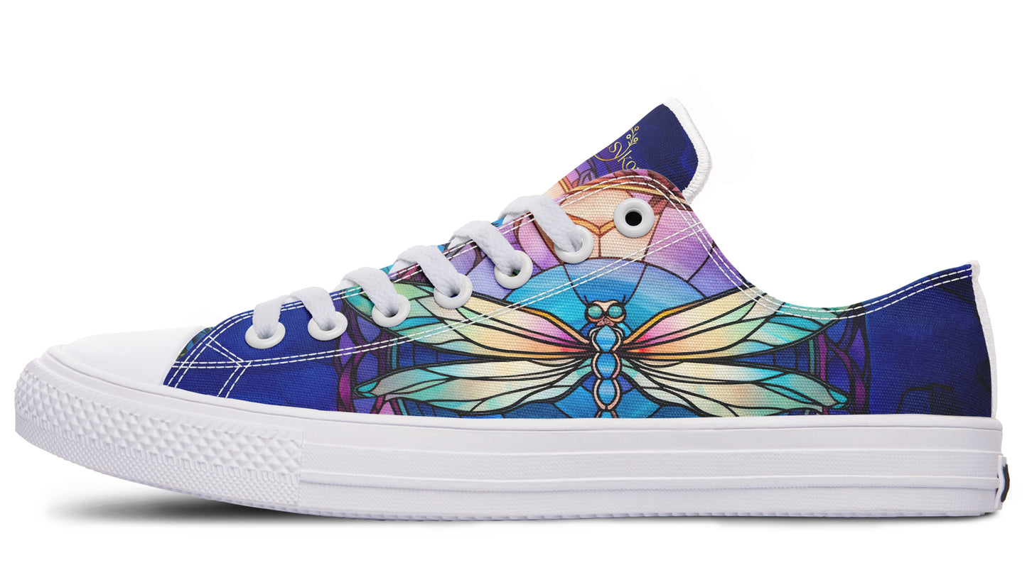 Stained Glass Dragonfly Low Tops