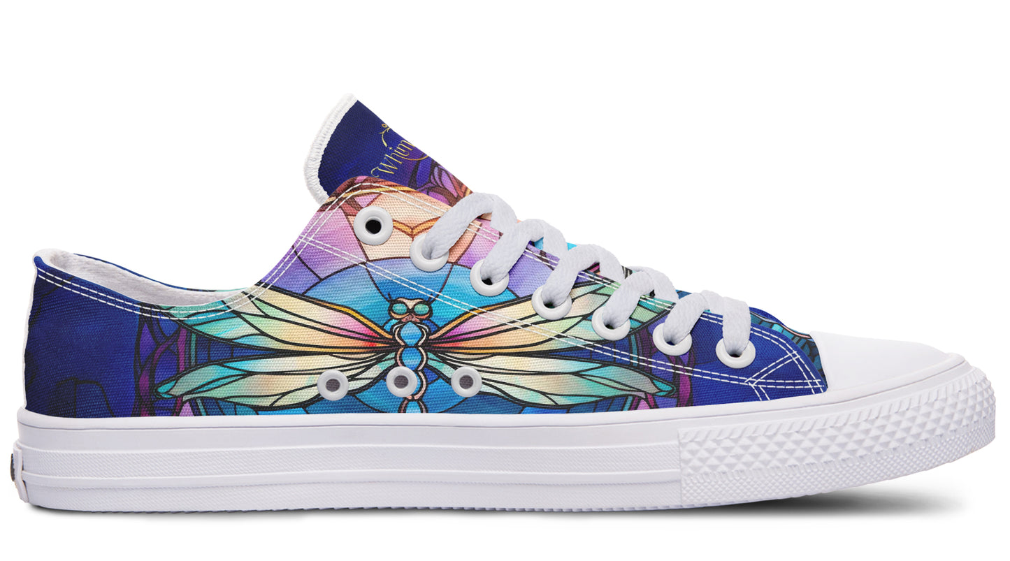 Stained Glass Dragonfly Low Tops