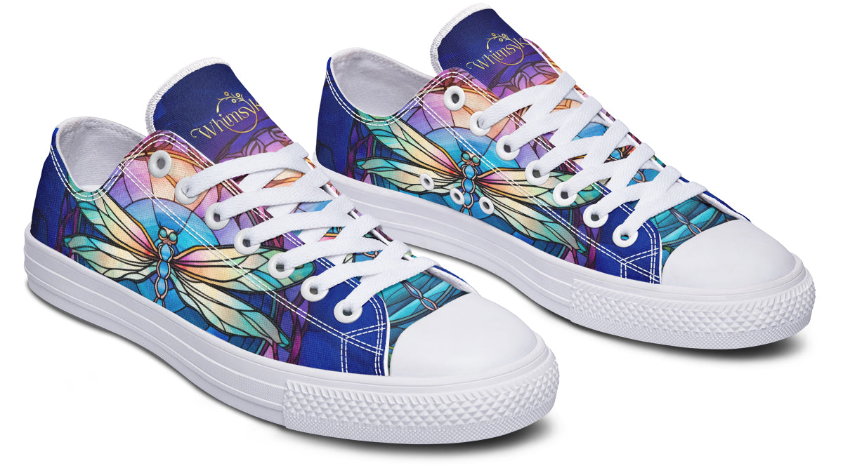 Stained Glass Dragonfly Low Tops