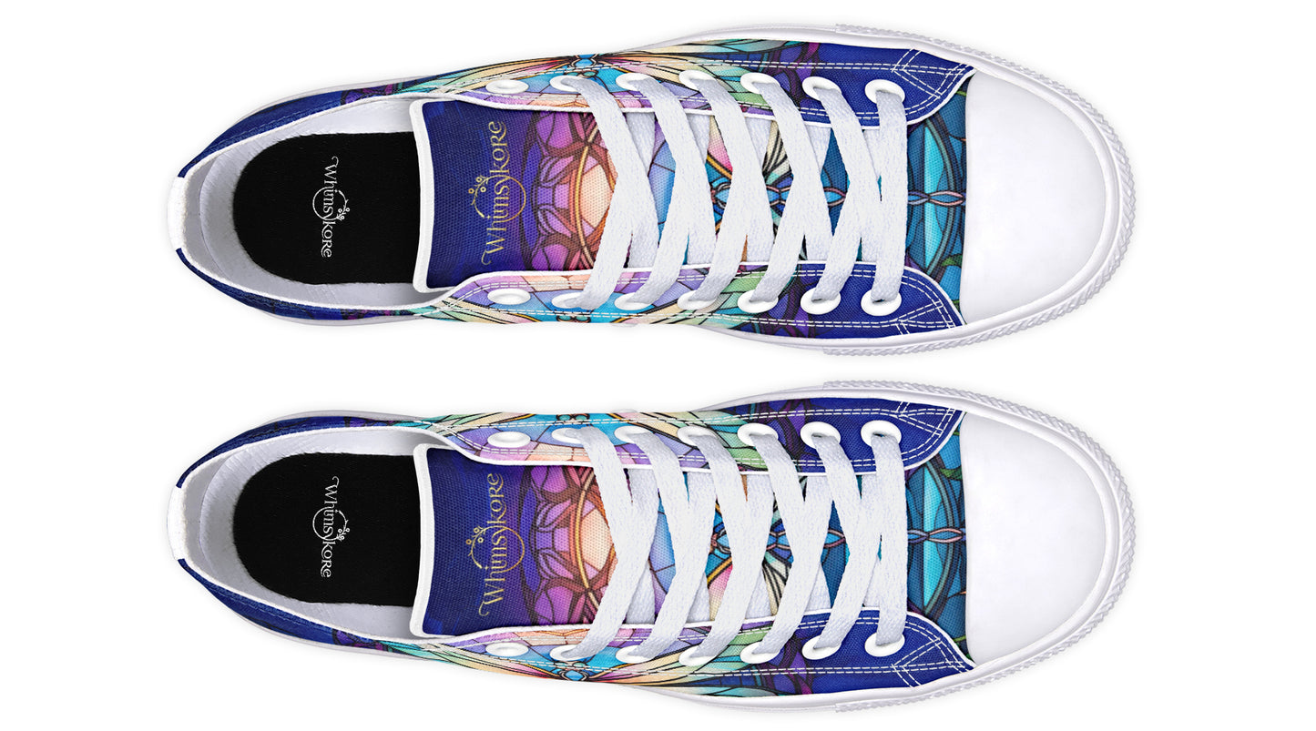 Stained Glass Dragonfly Low Tops