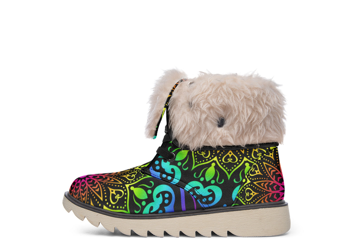 Rainbow Mandala Polar Boots