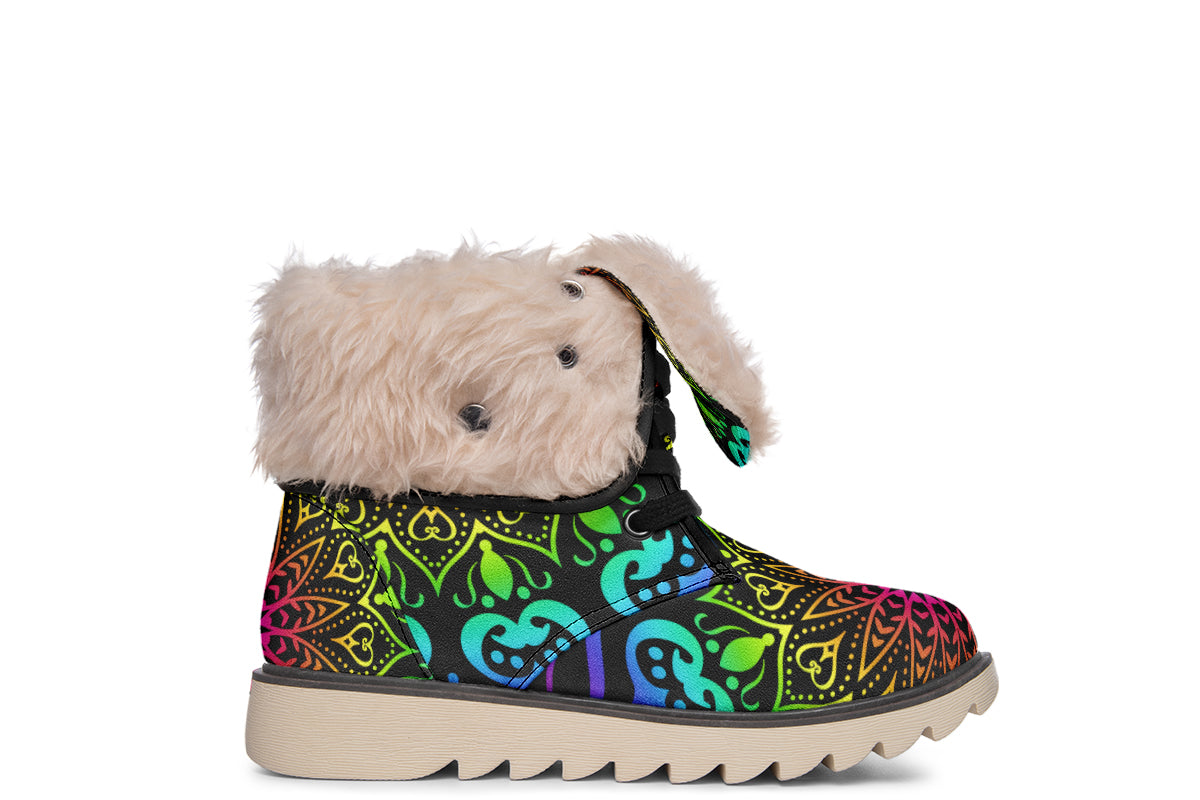Rainbow Mandala Polar Boots