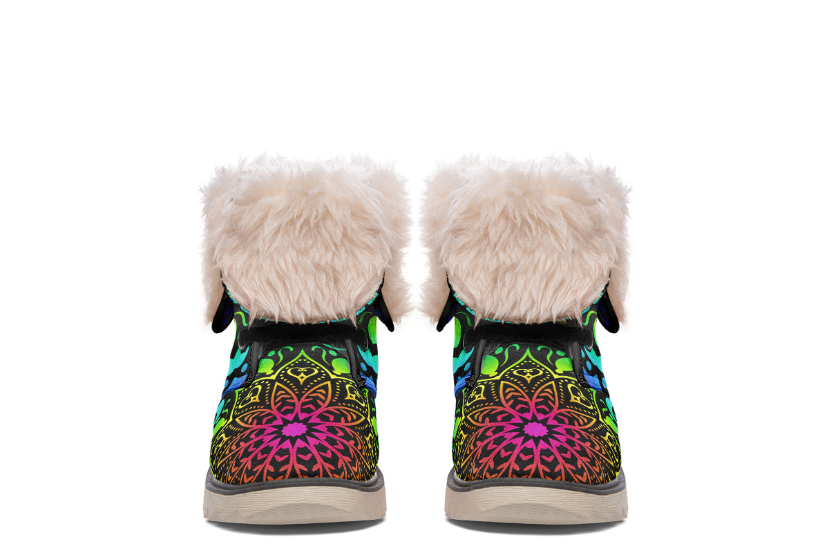Rainbow Mandala Polar Boots