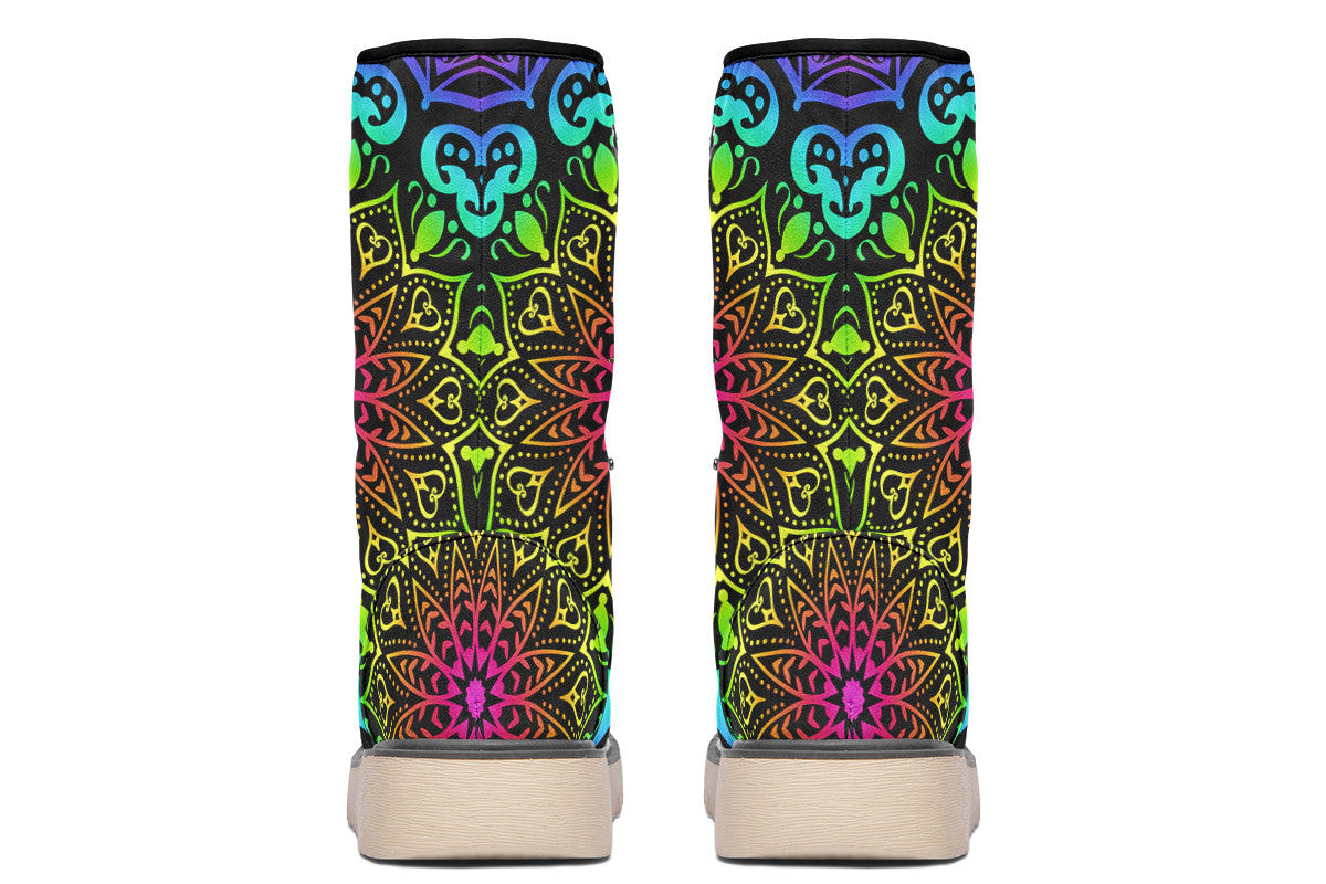 Rainbow Mandala Polar Boots