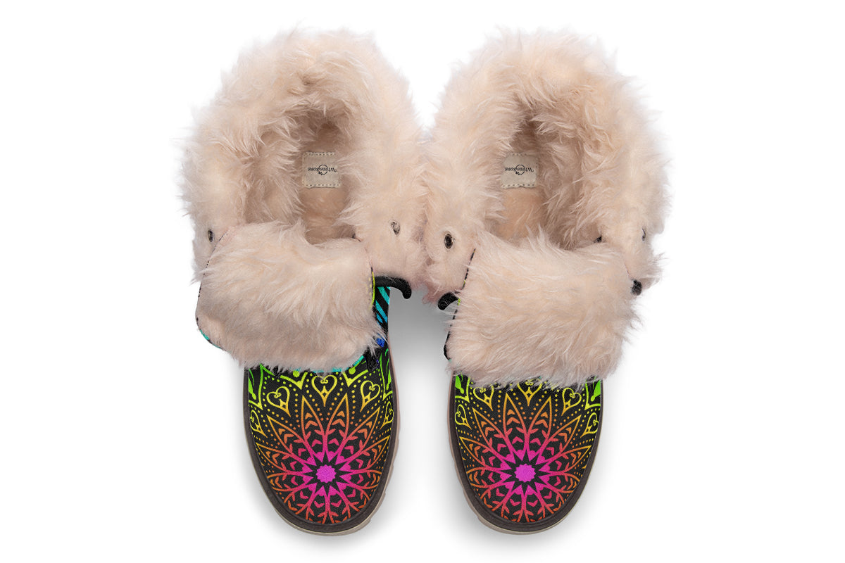 Rainbow Mandala Polar Boots