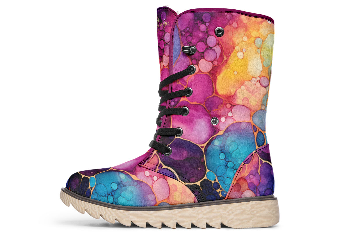 Rainbow Spill Polar Boots