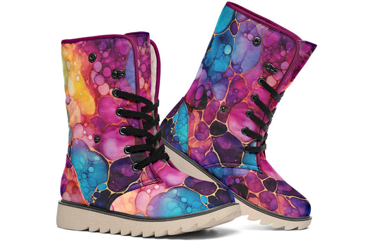 Rainbow Spill Polar Boots