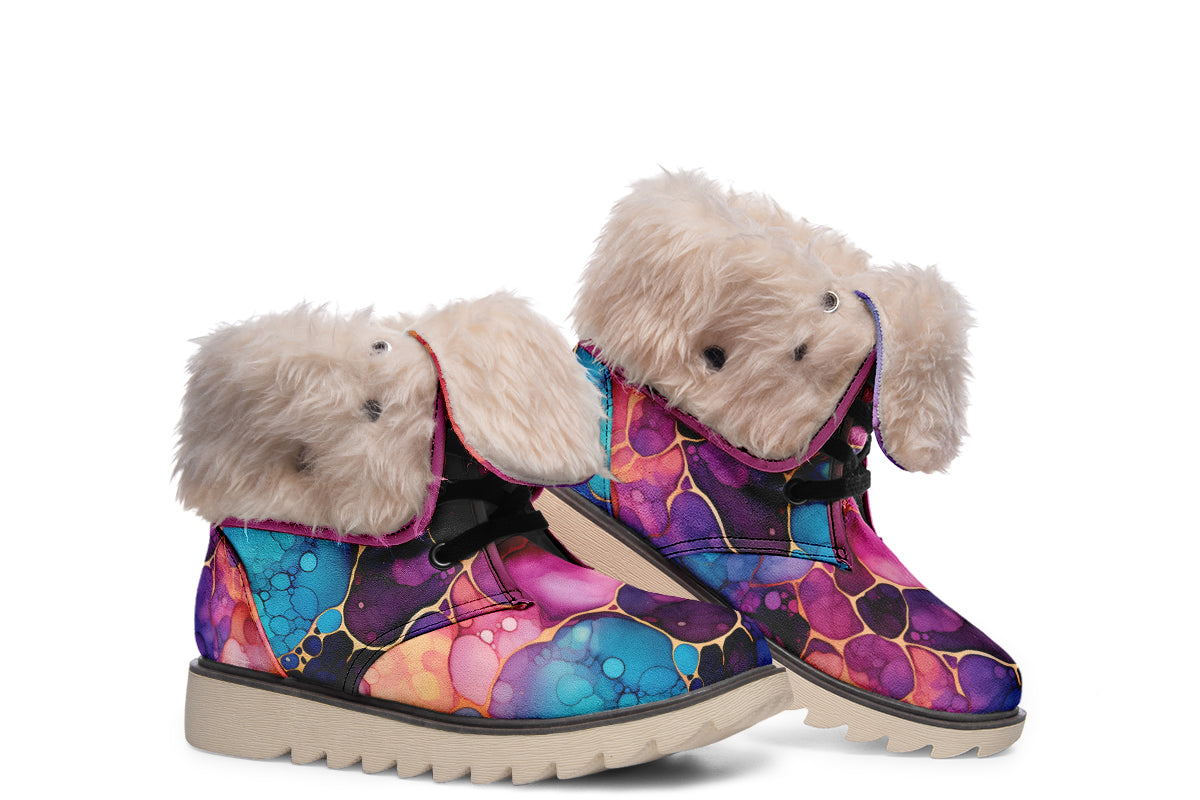 Rainbow Spill Polar Boots