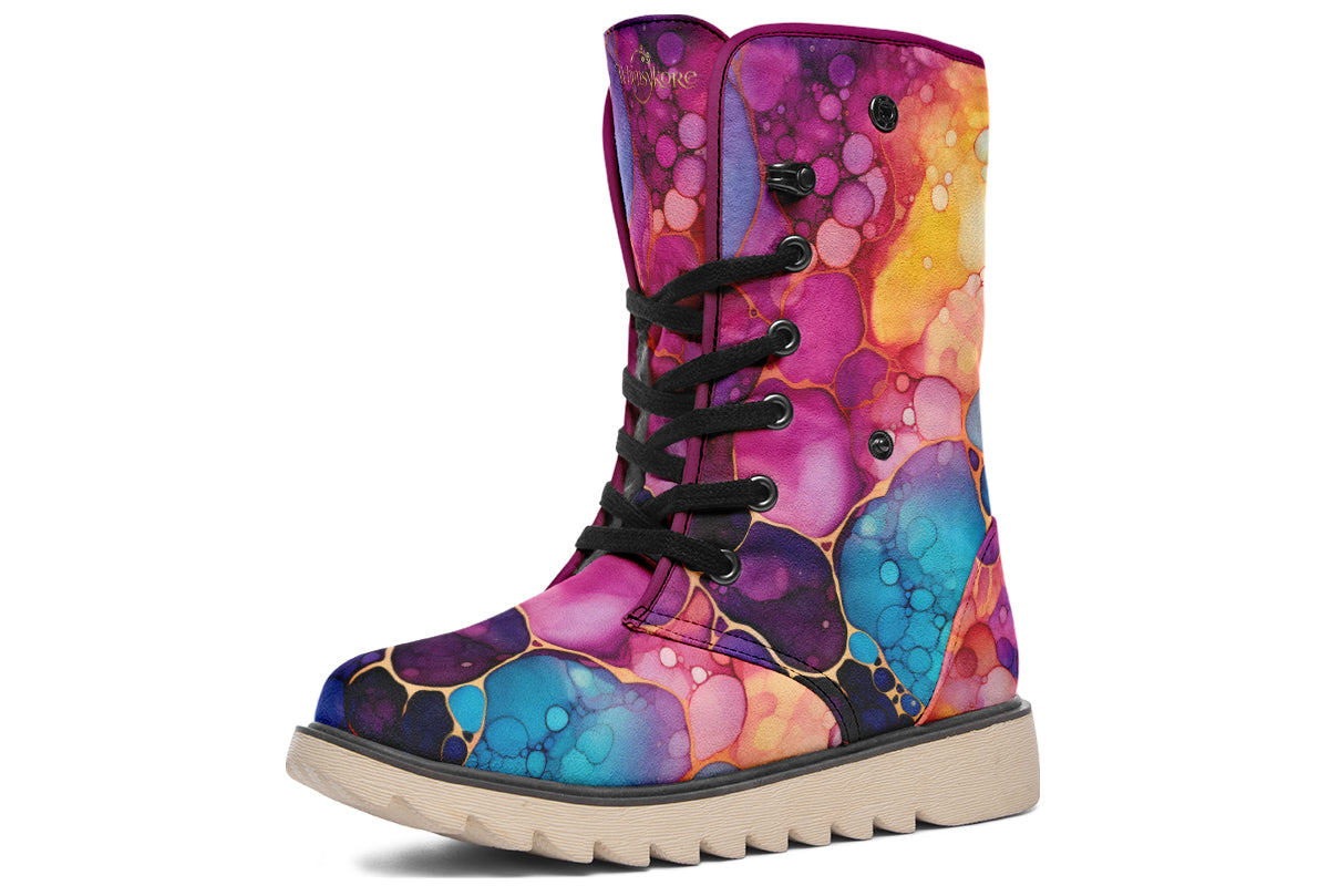 Rainbow Spill Polar Boots