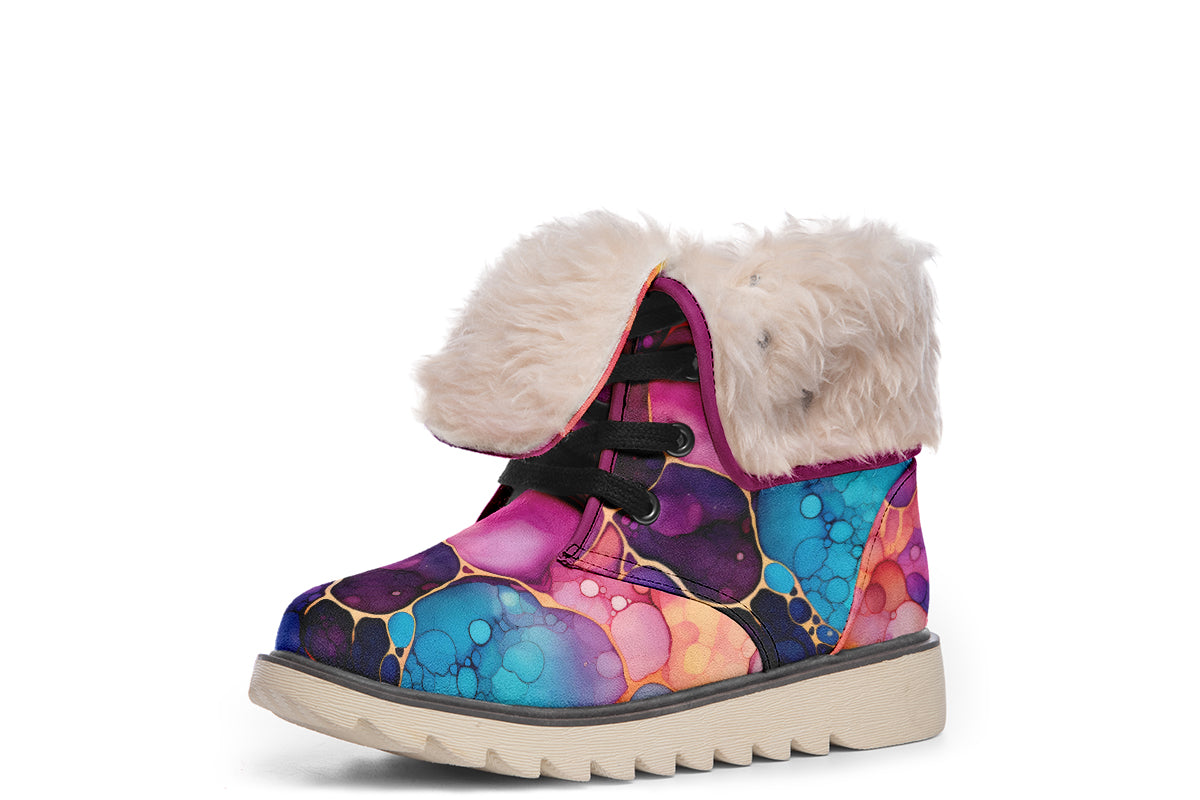 Rainbow Spill Polar Boots