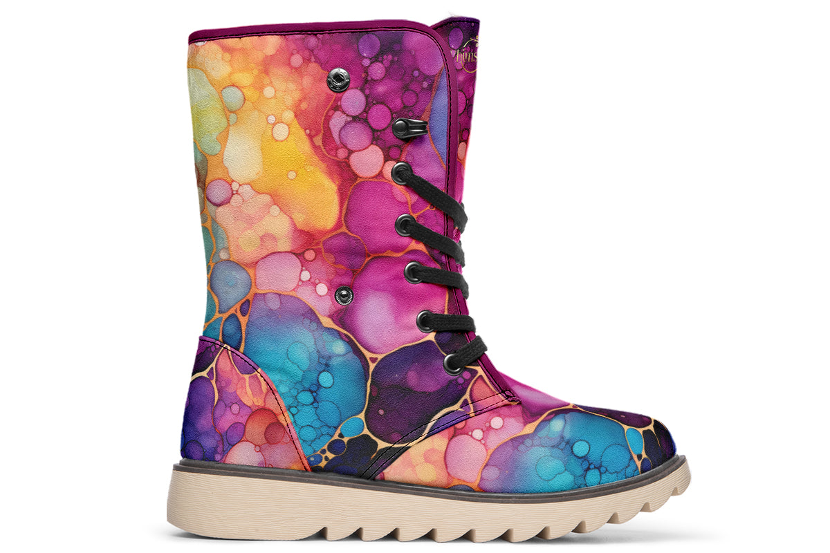 Rainbow Spill Polar Boots