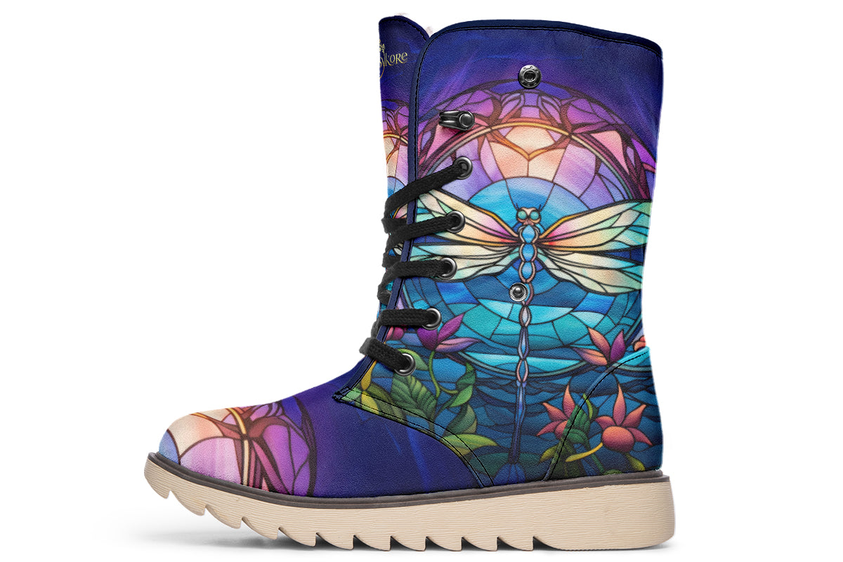 Stained Glass Dragonfly Polar Boots